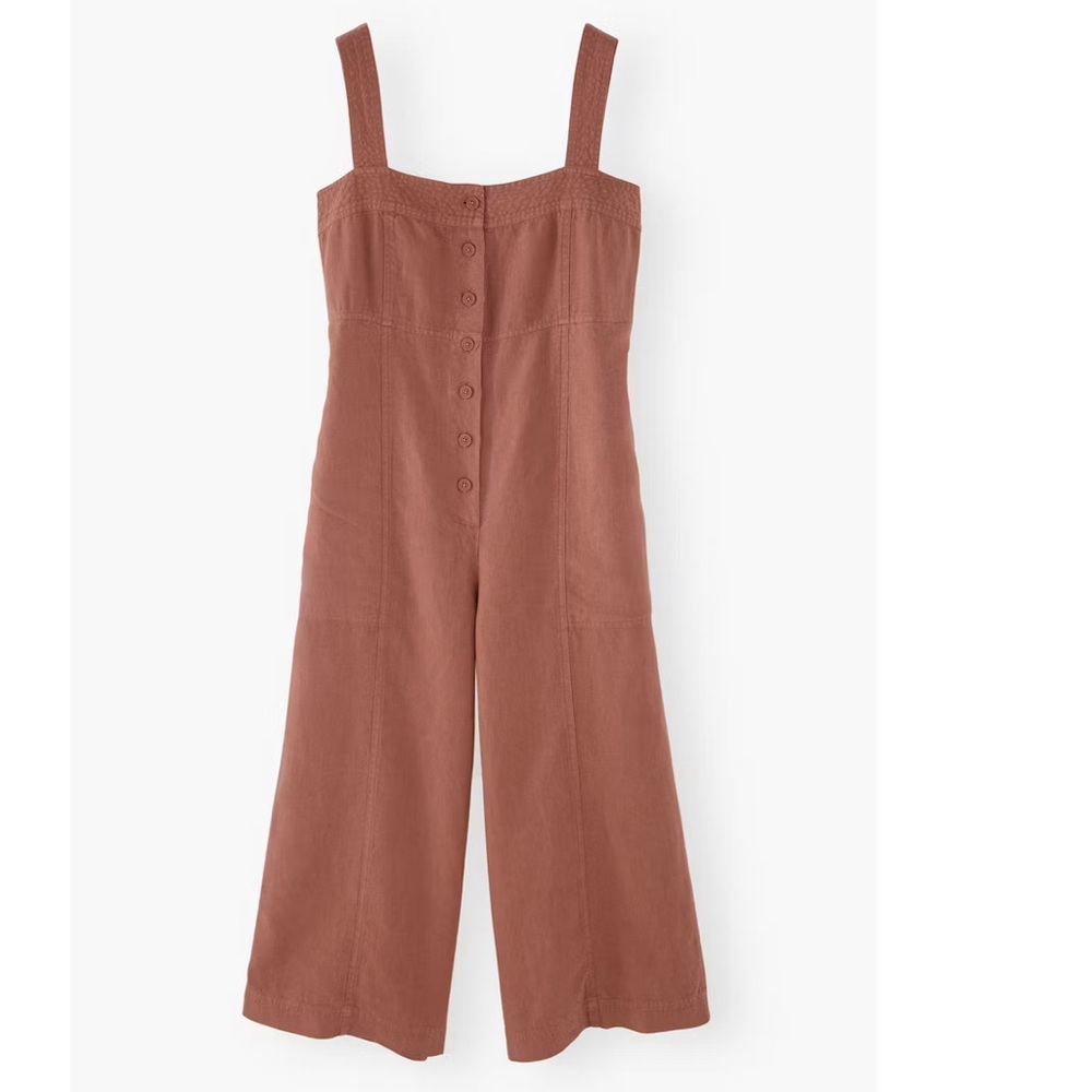 Wrap London linen jumpsuit, blue, 10 - Picture 6 of 12
